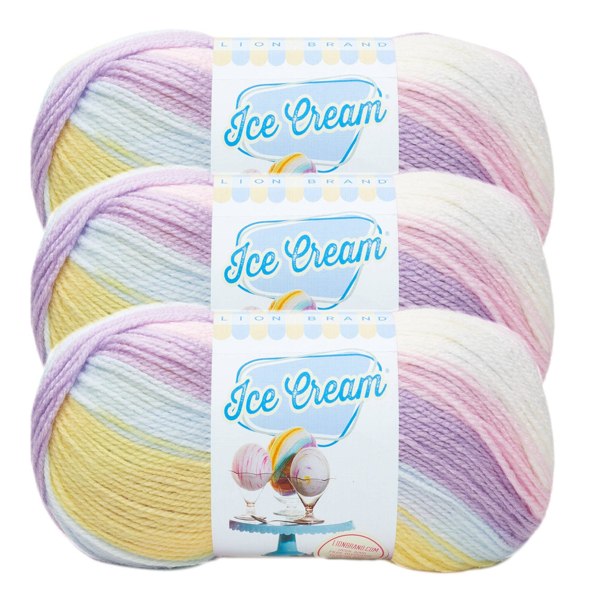 Lion Brand Yarn Ice Cream 3 Pack