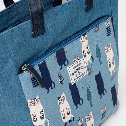 Kusuguru Japan Glasses Cat Crossbody Tote Bag