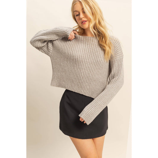 Textured Sweater With Relaxed Drop Sleeves
