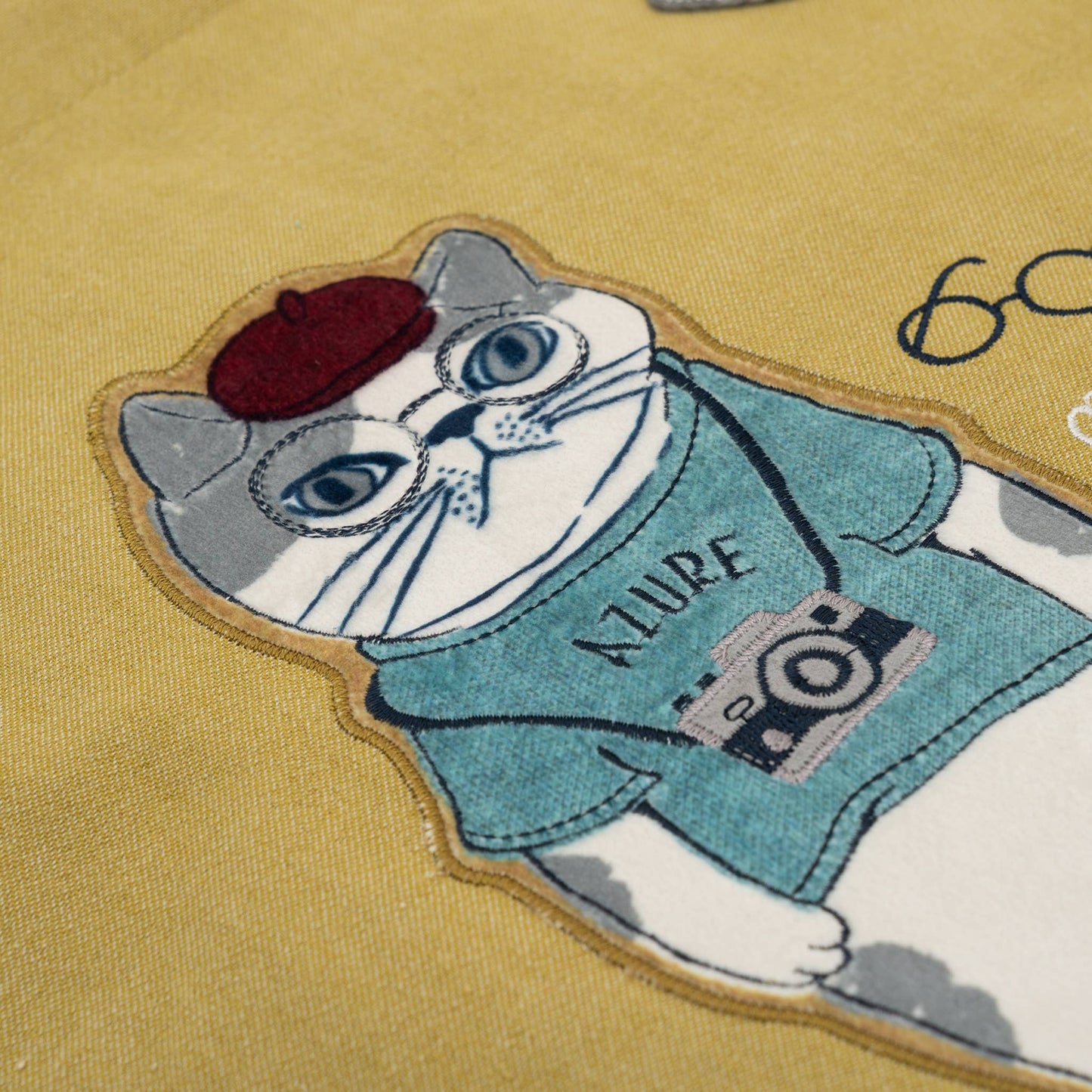 Kusuguru Japan Cat & French Bulldog Embroidered Tote Bag - Y