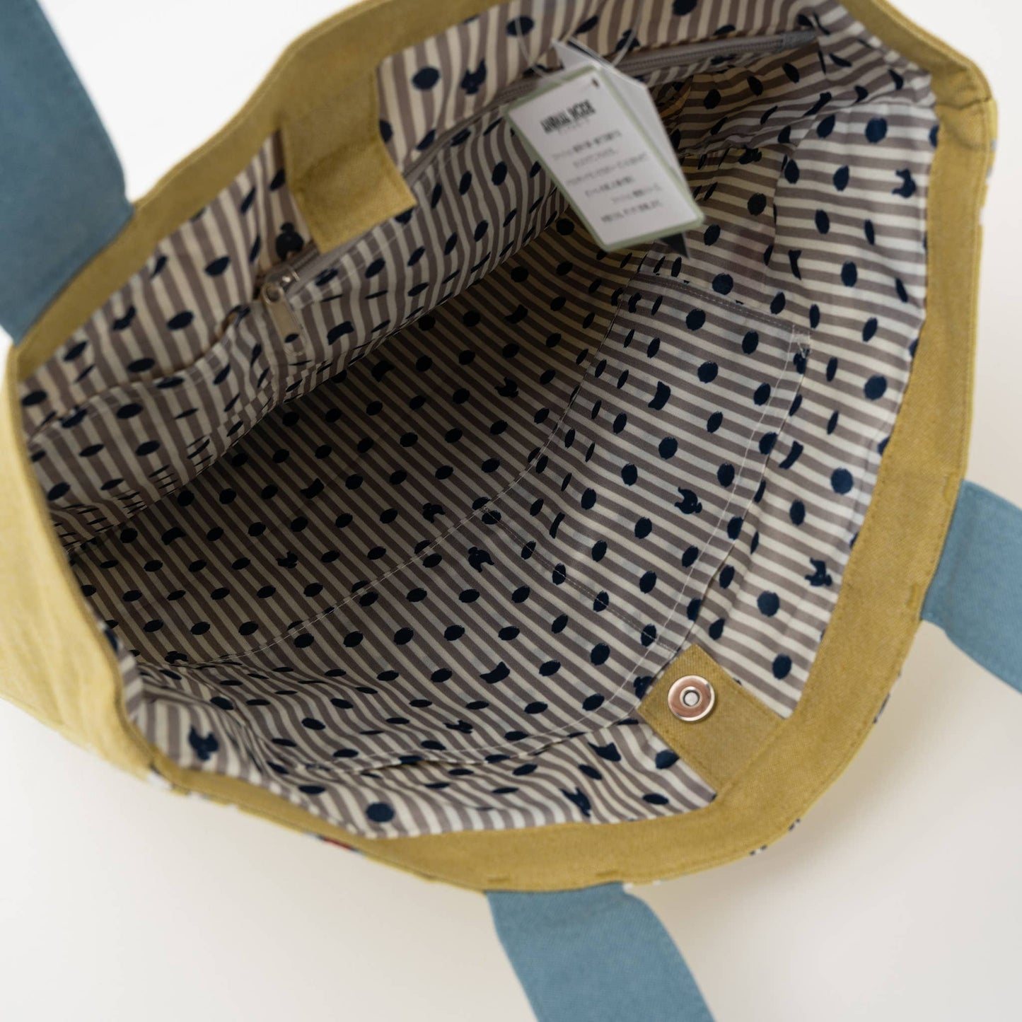 Kusuguru Japan Cat & French Bulldog Embroidered Tote Bag - Y