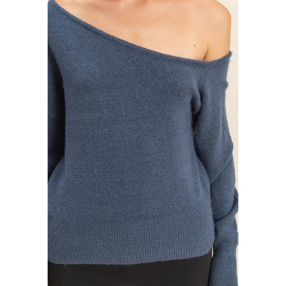 Asymmetric Off-Shoulder Sweater