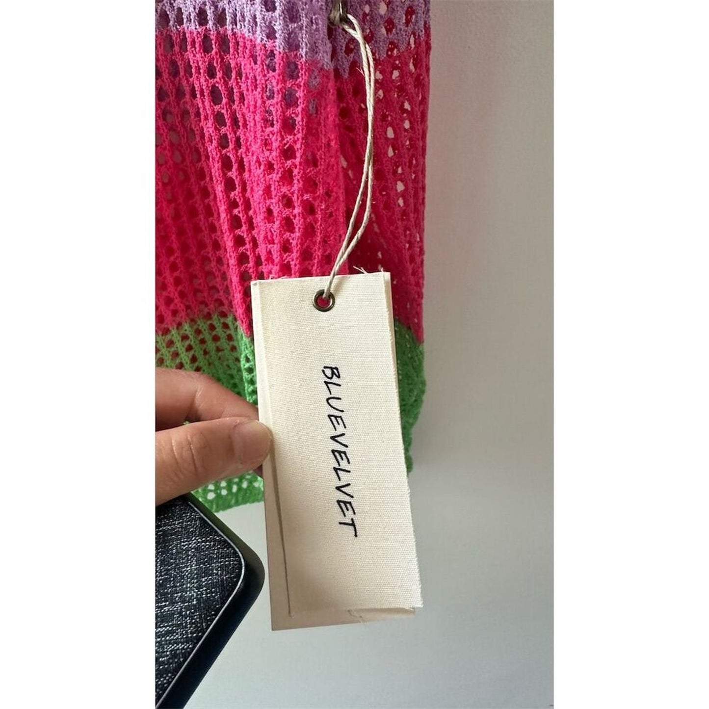 1099. BLUEVELVET Women's Colorblock Mesh Long Sleeve Top Multicolor Size S