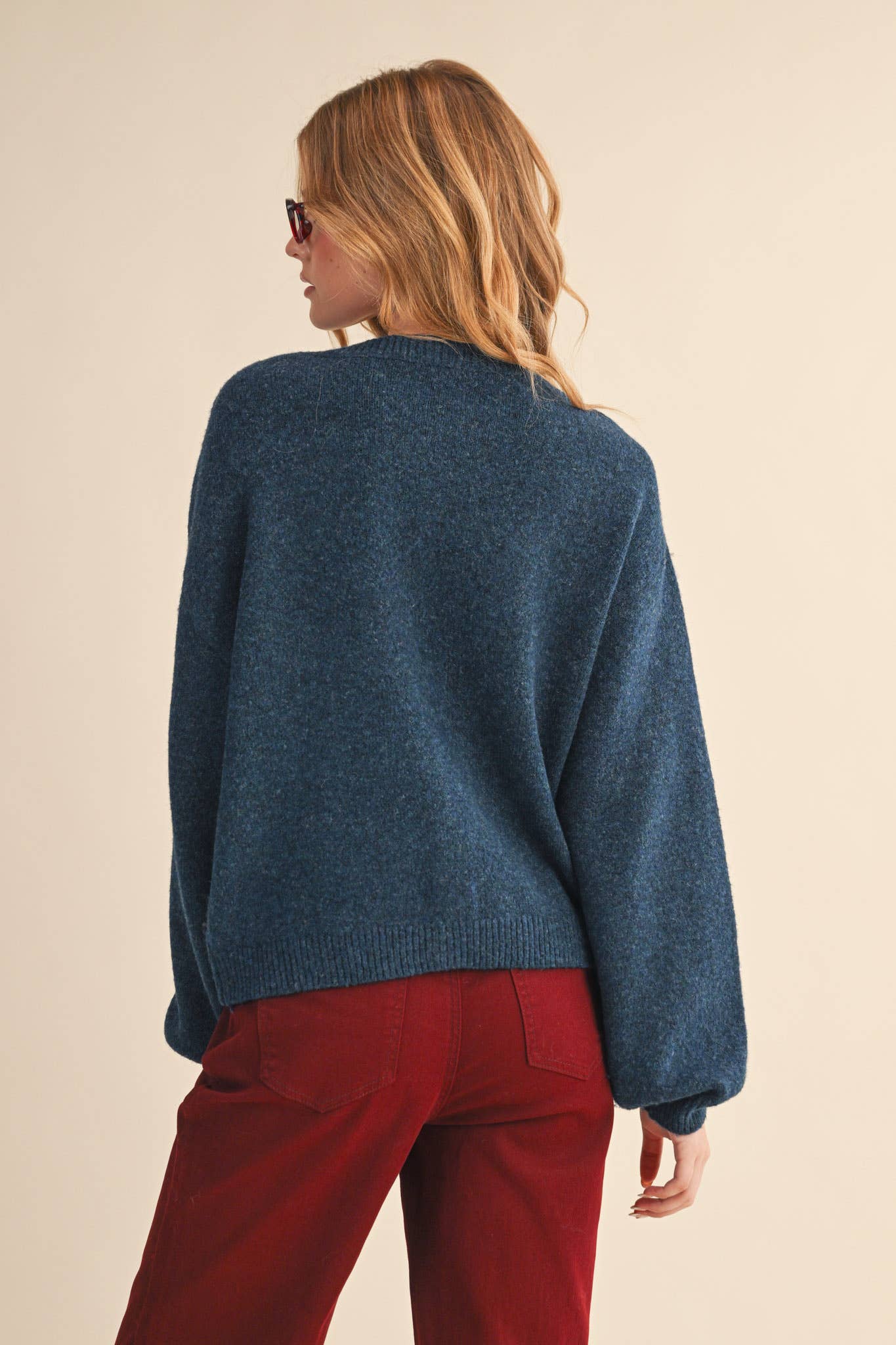 BEADED BOW FLORAL BUTTON SWEATER CARDIGAN MSW11256