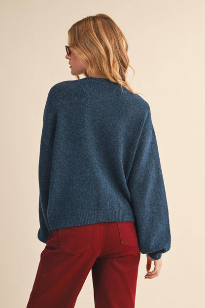 BEADED BOW FLORAL BUTTON SWEATER CARDIGAN MSW11256