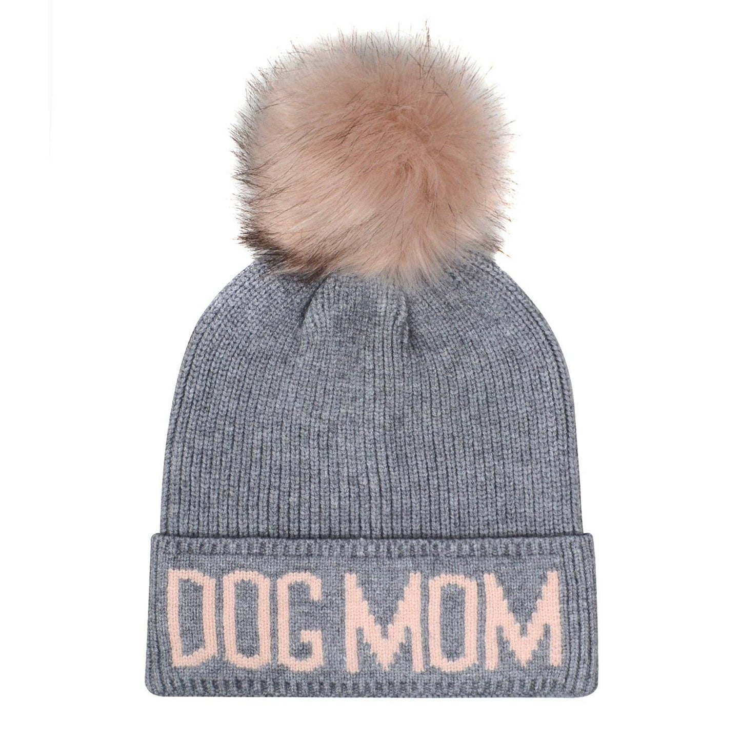 HatPhile Dog Mom PomPom Knit Beanie – Cozy Toque Stocking for Moms