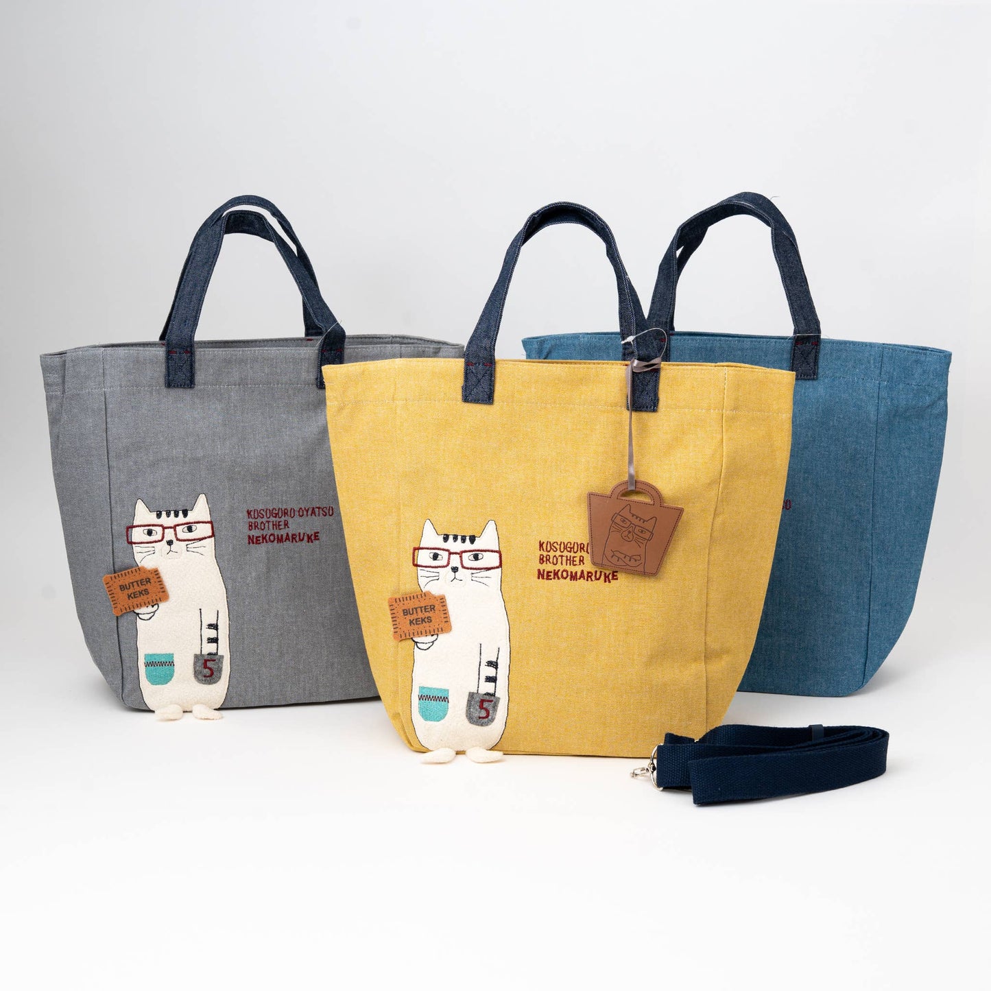 Kusuguru Japan Glasses Cat Crossbody Tote Bag