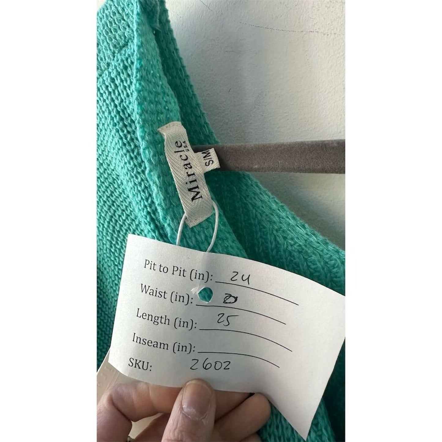 2602. Miracle Teal Twist Back Knit Sweater S/M