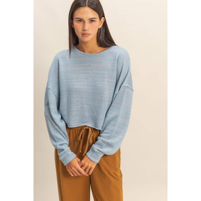 Drop-Shoulder Cropped Top