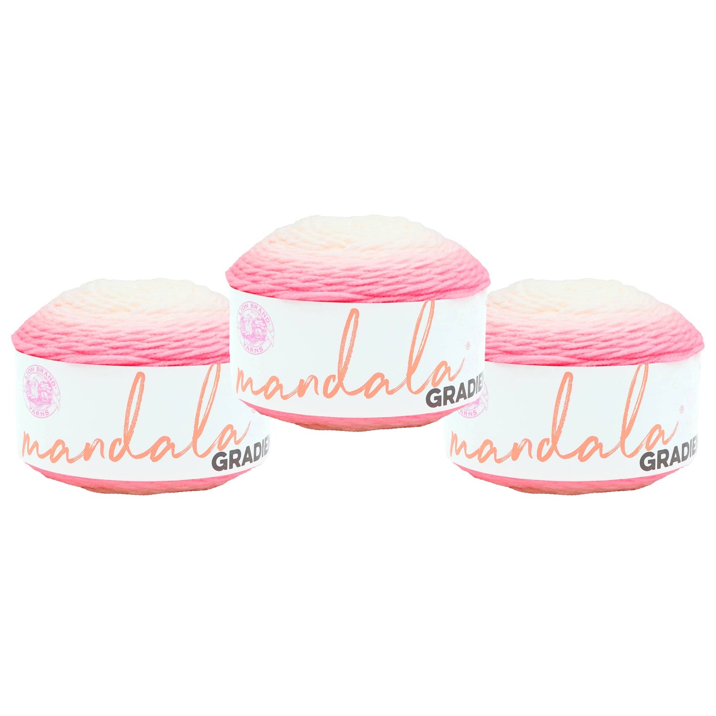 Lion Brand Yarn Mandala Gradient Light Pink 3 Pack