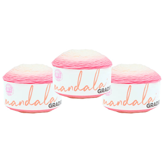 Lion Brand Yarn Mandala Gradient Light Pink 3 Pack