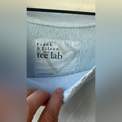 Light Blue Raw Hem Pullover, Size S | 022.  NWOT