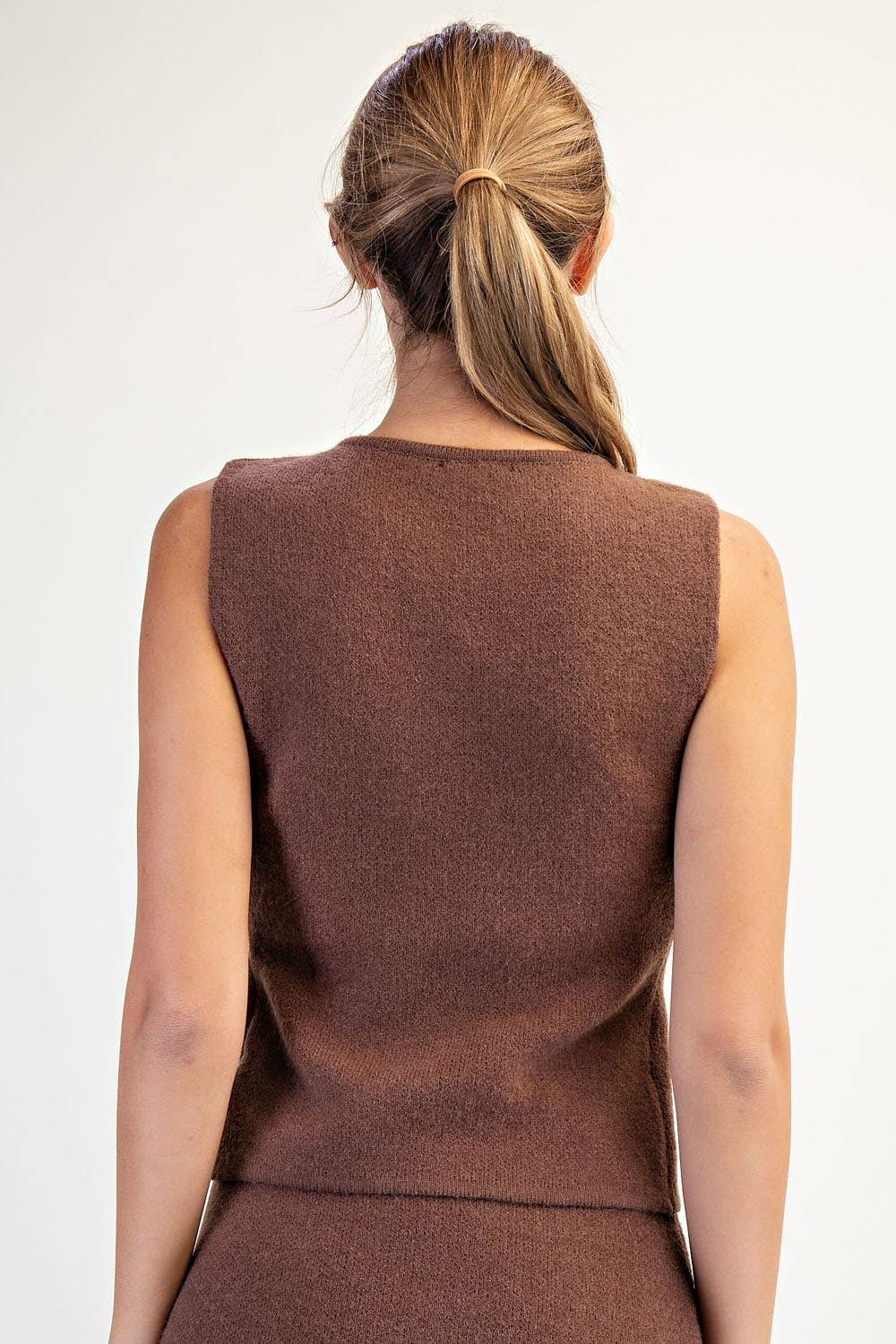 Asymmetric Button Down Sweater Vest