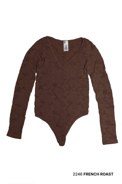 NS8436 - Lace Textured Bodysuit