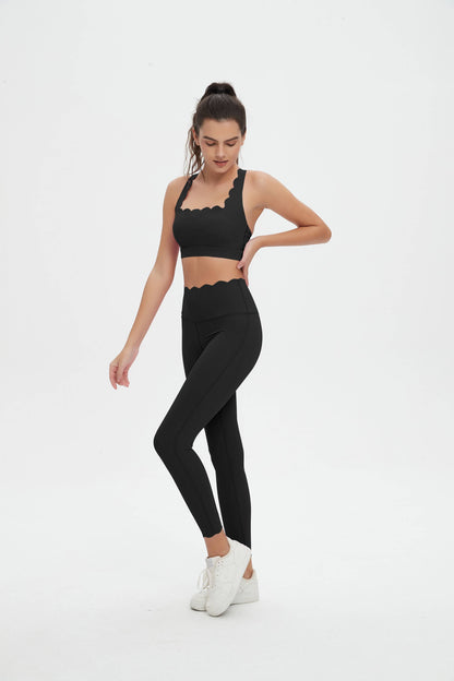 Sylvie Lycra® Scallop Sports Bra & Leggings Set
