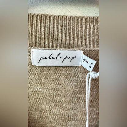 Sherrie Beige Cardigan Sweater, Size S (AU 8 / US 4) | 001