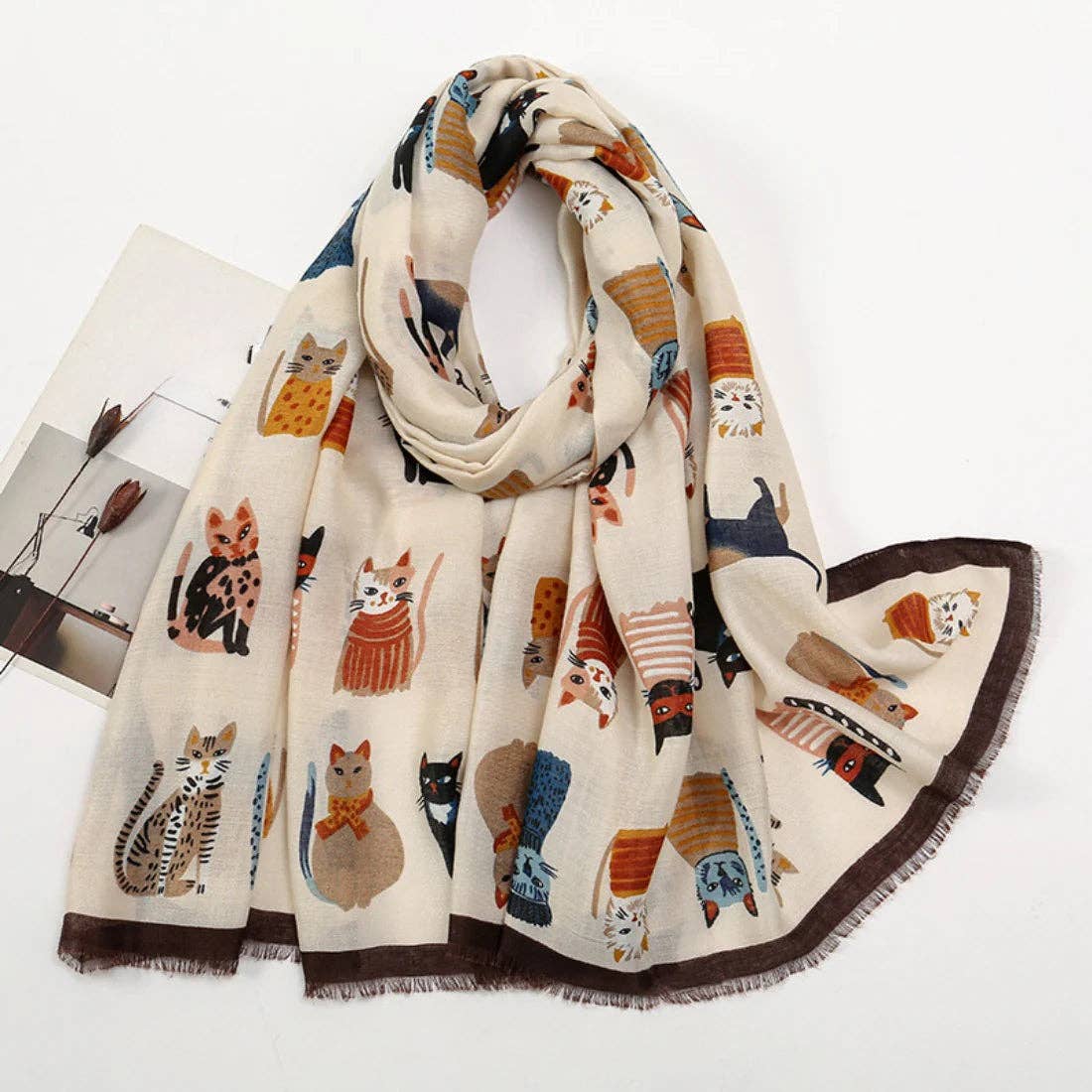 Scarvii - Cute Cartoon Cat Pattern Scarf