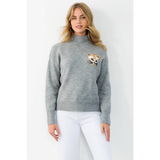 Mock Neck Knit Sweater