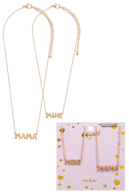 Matte Finish Colored Mama Mini 2 Set Necklace