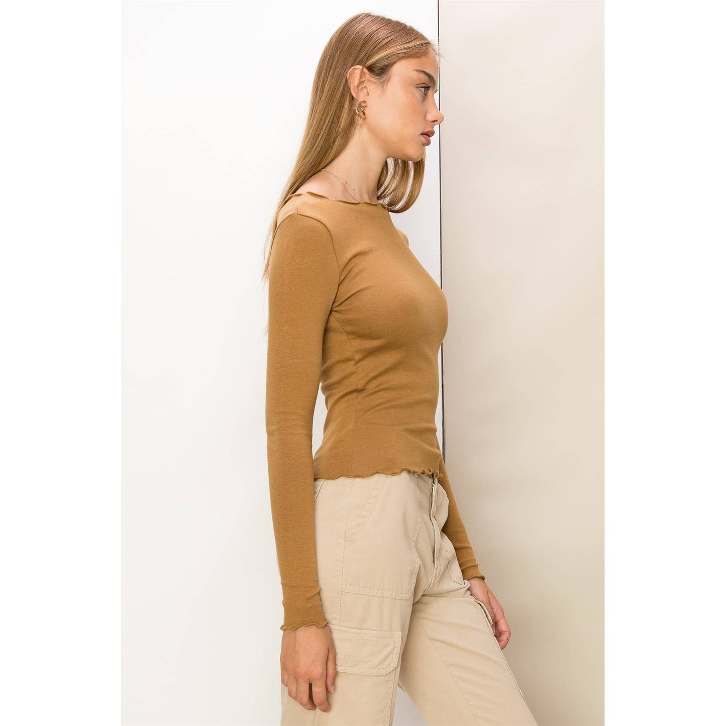 Lettuce Hem Long Sleeve Top