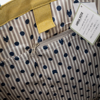 Kusuguru Japan Cat & French Bulldog Embroidered Tote Bag - Y