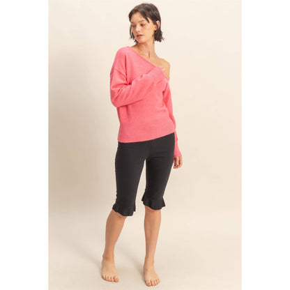 Asymmetric Off-Shoulder Sweater