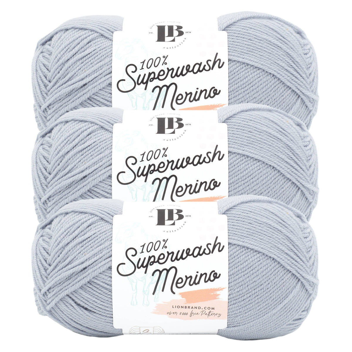 Lion Brand Yarn LB Collection Superwash Merino 3Pack