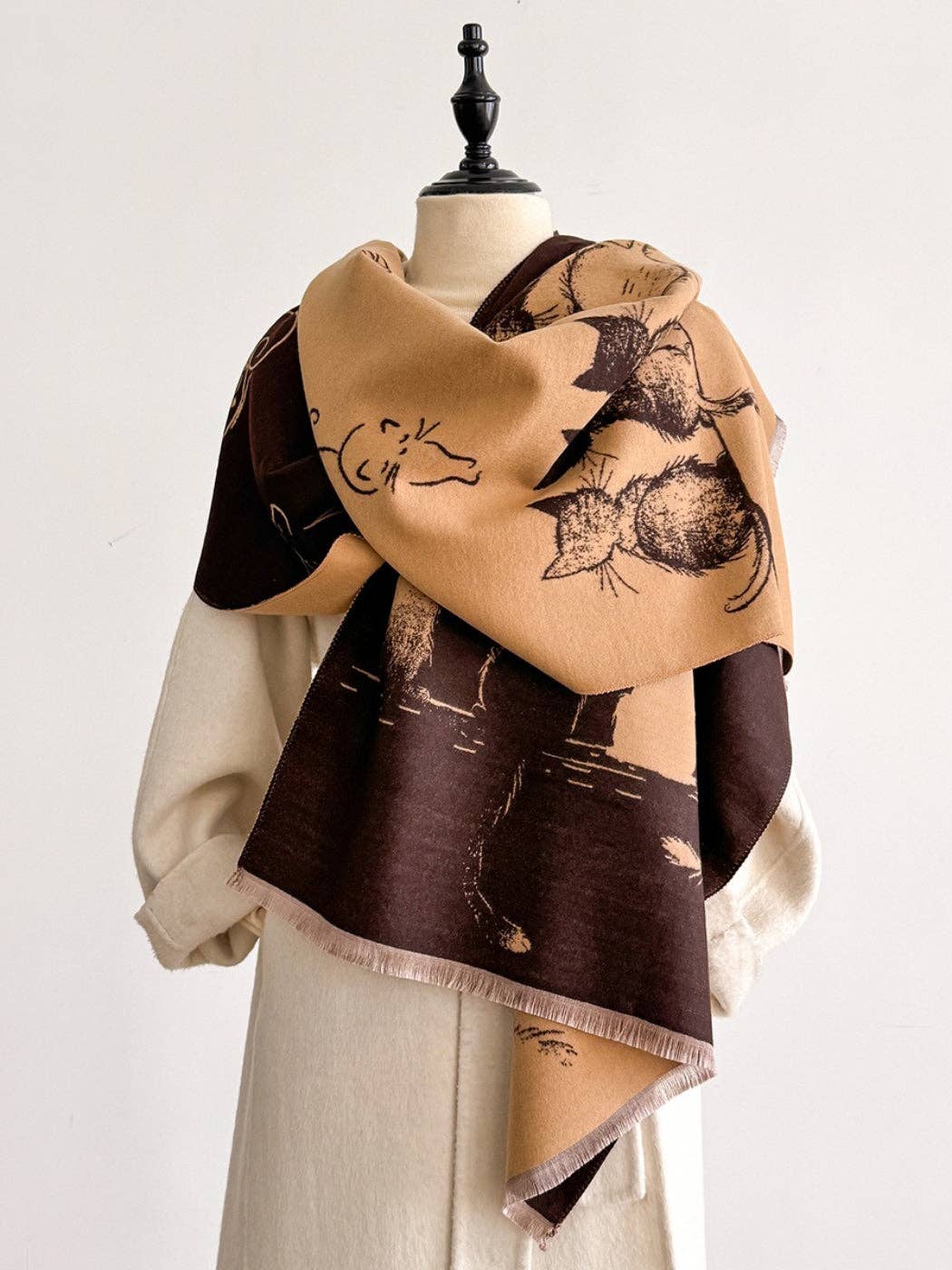 Scarvii – Cute Cat Pattern Winter Scarf & Shawl