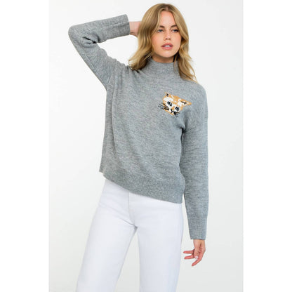 Mock Neck Knit Sweater
