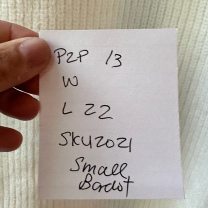 Sleeveless Knit Top White, Size S | 2021