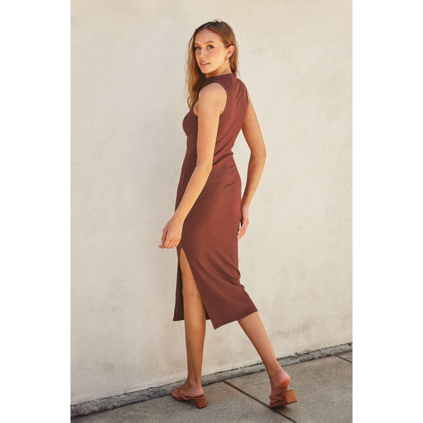 Keep It Simple Mock Neck Midi Slip Dress (1)