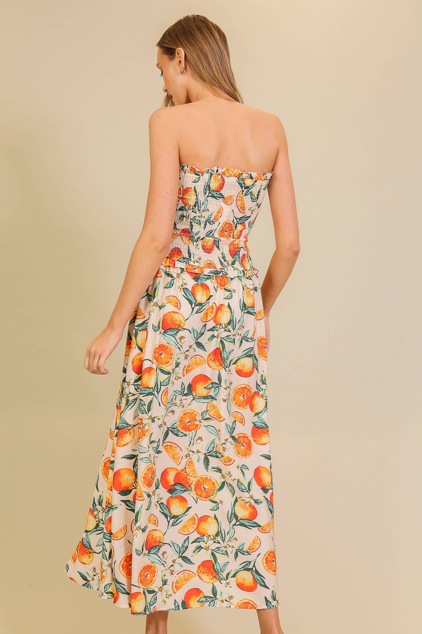 Citrus Chic Print Maxi Dress
