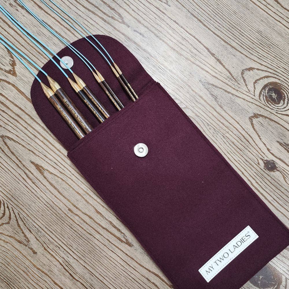 Blue Silk | Sampler Set | Adjustable Knitting Needles | 4 Sizes | US6, US8, US13, US17 | w/custom case