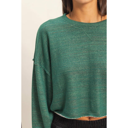 Drop-Shoulder Cropped Top
