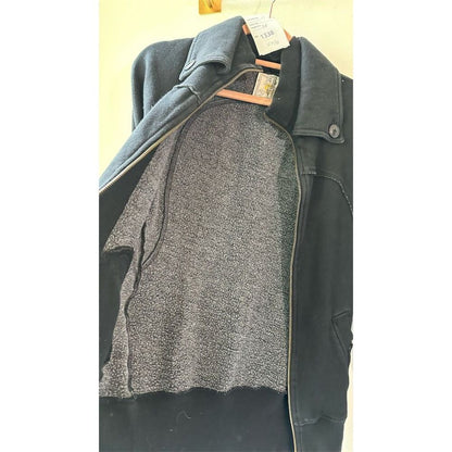 Black Zip-Up Jacket XS Fleece-Lined Casual
