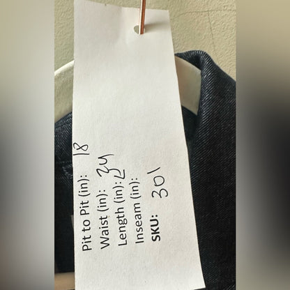 Denim Wrap Jacket with Contrast Belt, Size S | 0301