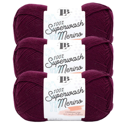 Lion Brand Yarn LB Collection Superwash Merino 3Pack