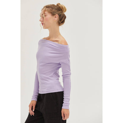 Off-The-Shoulder Ribbed Knit Top