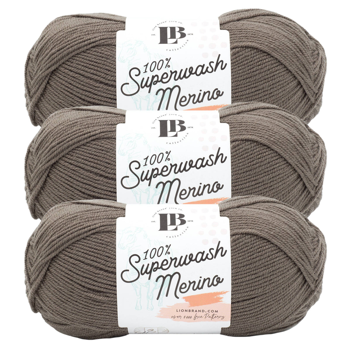Lion Brand Yarn LB Collection Superwash Merino 3Pack