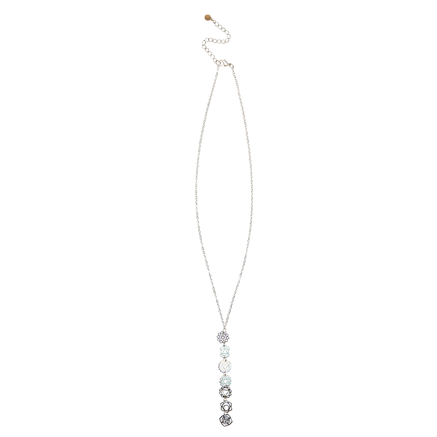 Silver Seven Chakra Drop Necklace
