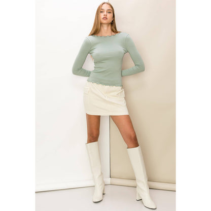 Lettuce Hem Long Sleeve Top