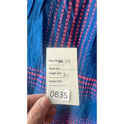 835. August  M Multicolor Batik Ruffle Sleeveless Short Dress Casual