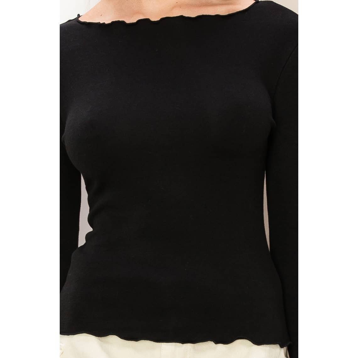 Lettuce Hem Long Sleeve Top