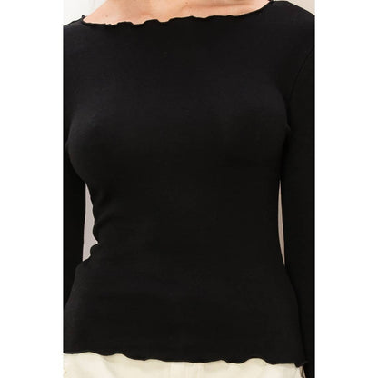 Lettuce Hem Long Sleeve Top