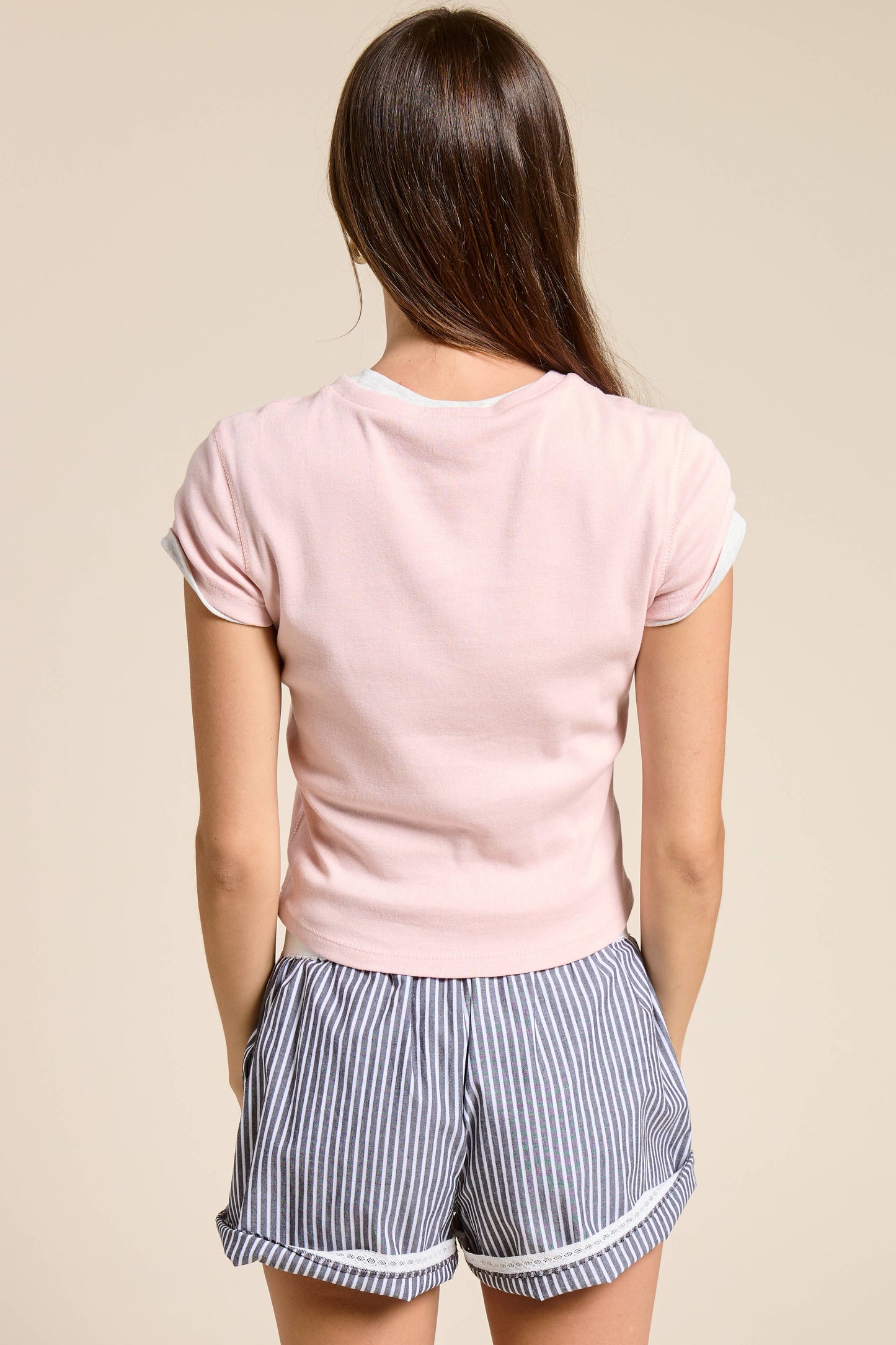 Basic Short Sleeve Baby Tee Knit Top