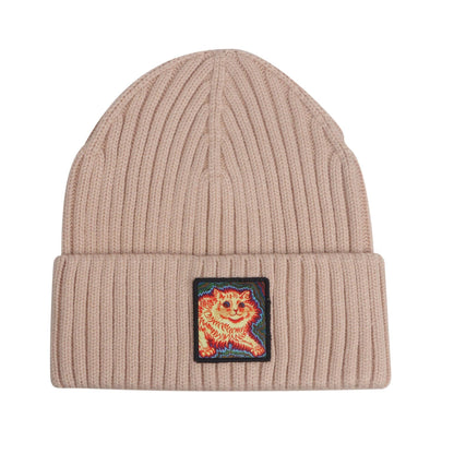 HatPhile Psychedelic Cat Patch Beanie — Cozy Knit Winter Hat for Cat Lovers