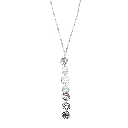 Silver Seven Chakra Drop Necklace