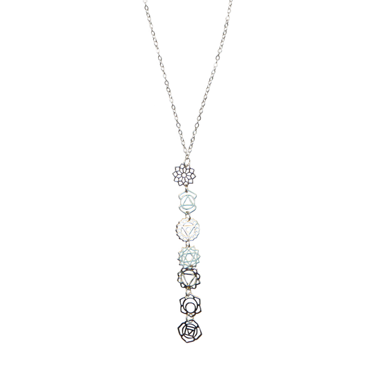 Silver Seven Chakra Drop Necklace