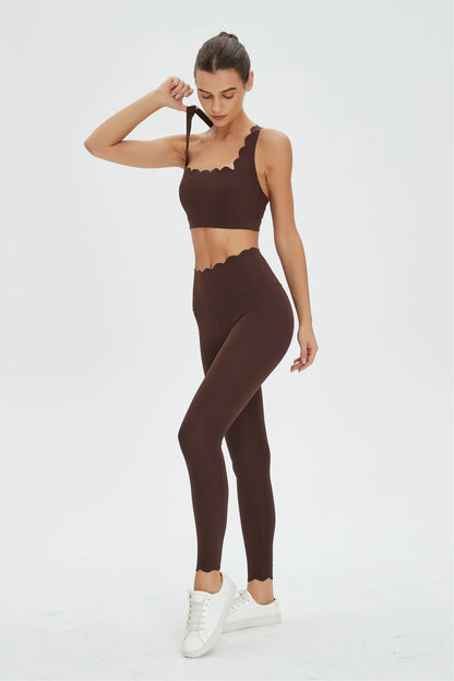Sylvie Lycra® Scallop Sports Bra & Leggings Set