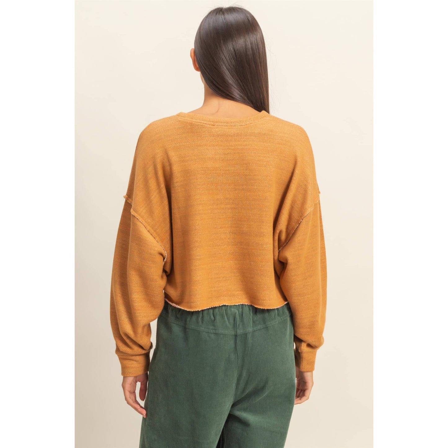 Drop-Shoulder Cropped Top